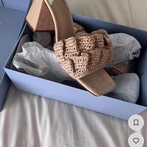 ANTONIO MELANI Tan Woven Heels